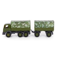 Camion militar cu prelata si remorca - SuperTruck, 71x16x22 cm,