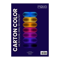 Carton color A4, 200g, 10 culori, 100 coli/set - NEBO