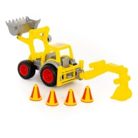 Excavator cu incarcator - ConsTruck, 38x16x22 cm, Wader