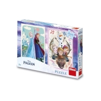 Puzzle 2 in 1 - Anna si Elsa (2 x 77 piese)