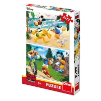 Puzzle 2 in 1 - Mickey campionul (2 x 77 piese)