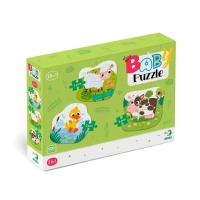 Puzzle 3 in 1 - Animalutele de la ferma (2,3,4 piese)