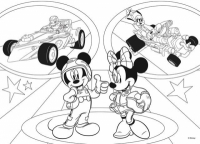 Puzzle de colorat - Mickey in cursa (24 piese)