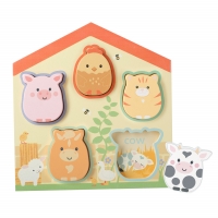 Puzzle lemn animale de ferma, Orange Tree Toys