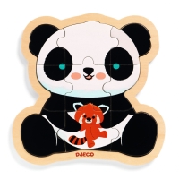 Puzzle din lemn Ursuletul Panda, Djeco