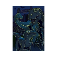 Puzzle 100 piese, neon, Jurasic World - DINO TOYS