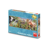 Puzzle panoramic Animale ferma, 150 piese - DINO TOYS