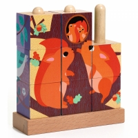 Puzzle vertical cu cuburi Puzz-Up Forest, Djeco