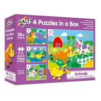 Set 4 puzzle-uri - Animalute (2, 3, 4, 5 piese)