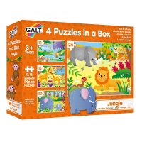 Set 4 puzzle-uri Jungla (12, 16, 20, 24 piese)