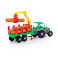 Tractor cu remorca + lemne - Altay, 61x17x25 cm, Polesie