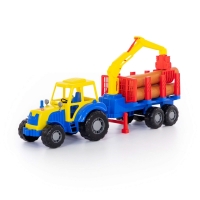 Tractor cu remorca + lemne - Altay, 61x17x25 cm, Polesie