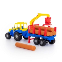 Tractor cu remorca + lemne - Altay, 61x17x25 cm, Polesie