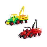 Tractor cu remorca lemne - Champion, 68x22x26 cm, Polesie