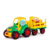 Tractor cu remorca lemne - Champion, 68x22x26 cm, Polesie