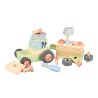 Tractor din lemn de asamblat, Orange Tree Toys