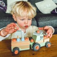 Tractor din lemn de asamblat, Orange Tree Toys