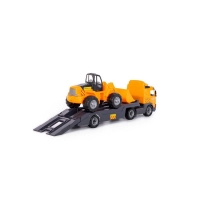 Trailer+excavator - Volvo PowerTruck, 89x19x25 cm, Wader