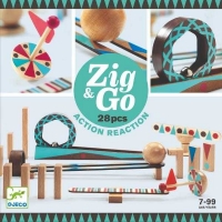 Set de constructie trasee Zig & Go Roll 28 piese, Djeco