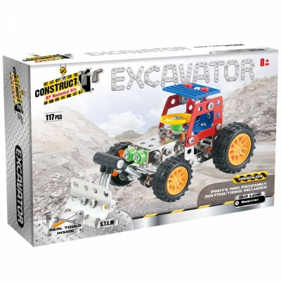 Kit STEM Tractor cu cupa de excavatie, nivel incepator