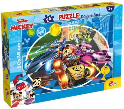 Puzzle de colorat - Mickey in cursa (24 piese)