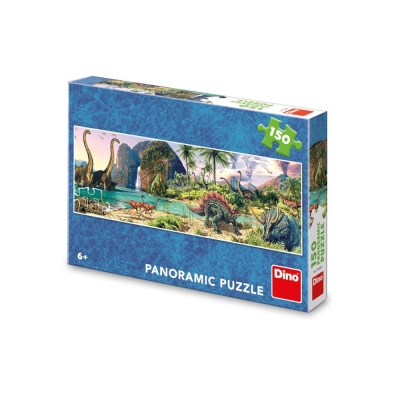 Puzzle 150 piese, panoramic, Dinozauri - DINO TOYS