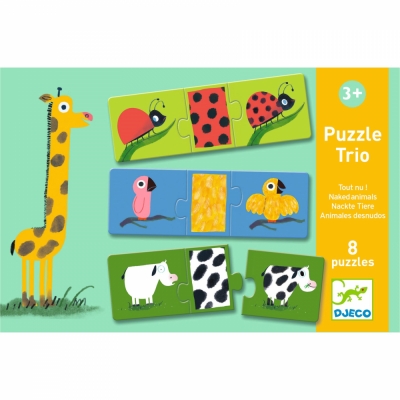 Puzzle trio Animale dezbracate, Djeco