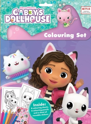 Set de colorat cu abtibilduri reutilizabile - Gabby's Dollhouse