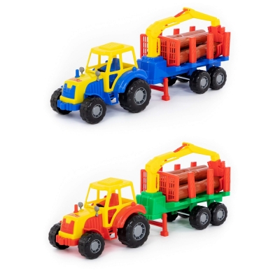 Tractor cu remorca lemne, 46,6x13,4x20 cm, Polesie