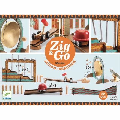 Set de constructie trasee Zig & Go Muzica 52 piese, Djeco