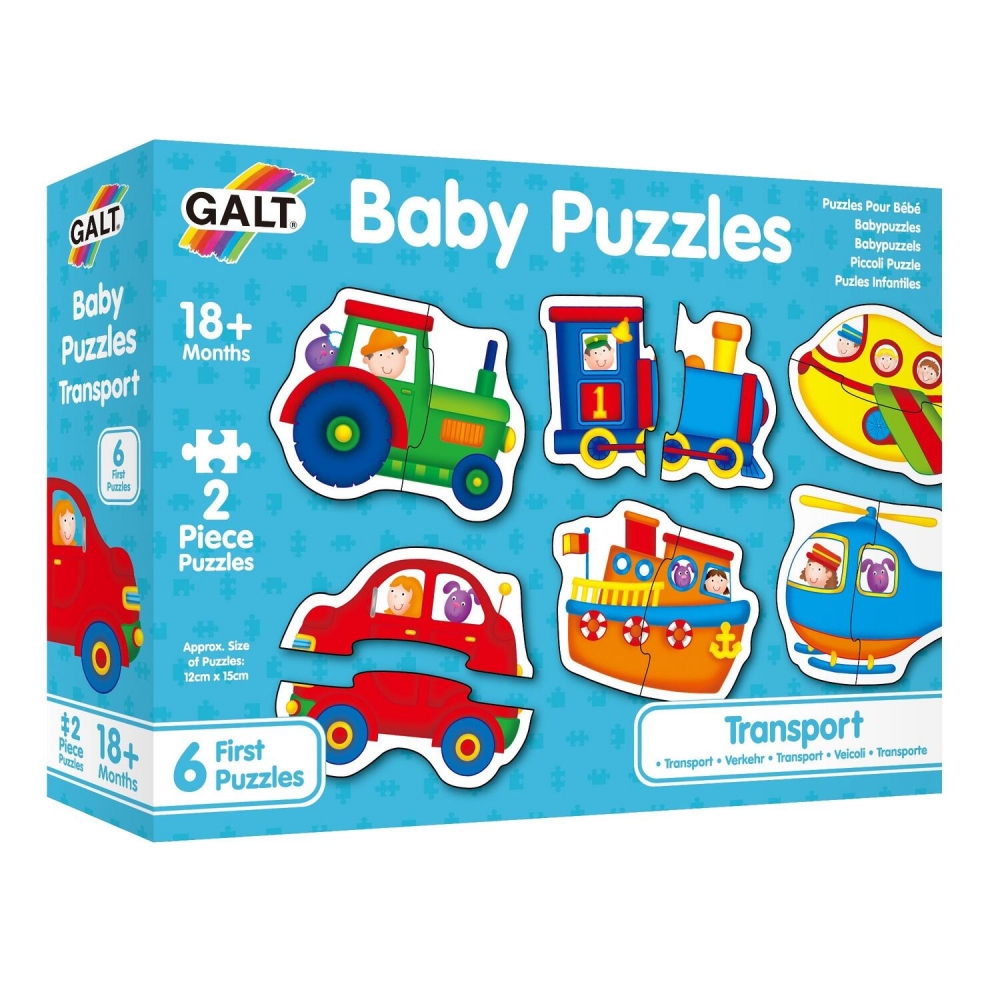 Baby Puzzles: Set de 6 puzzle-uri Transport (2 piese)