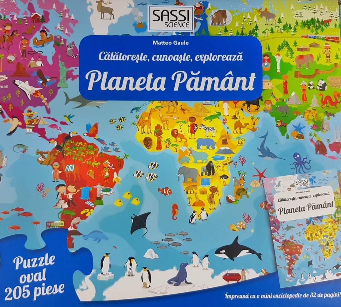 Cunoaste si exploreaza - Puzzle Planeta Pamant in limba Romana (205 piese)