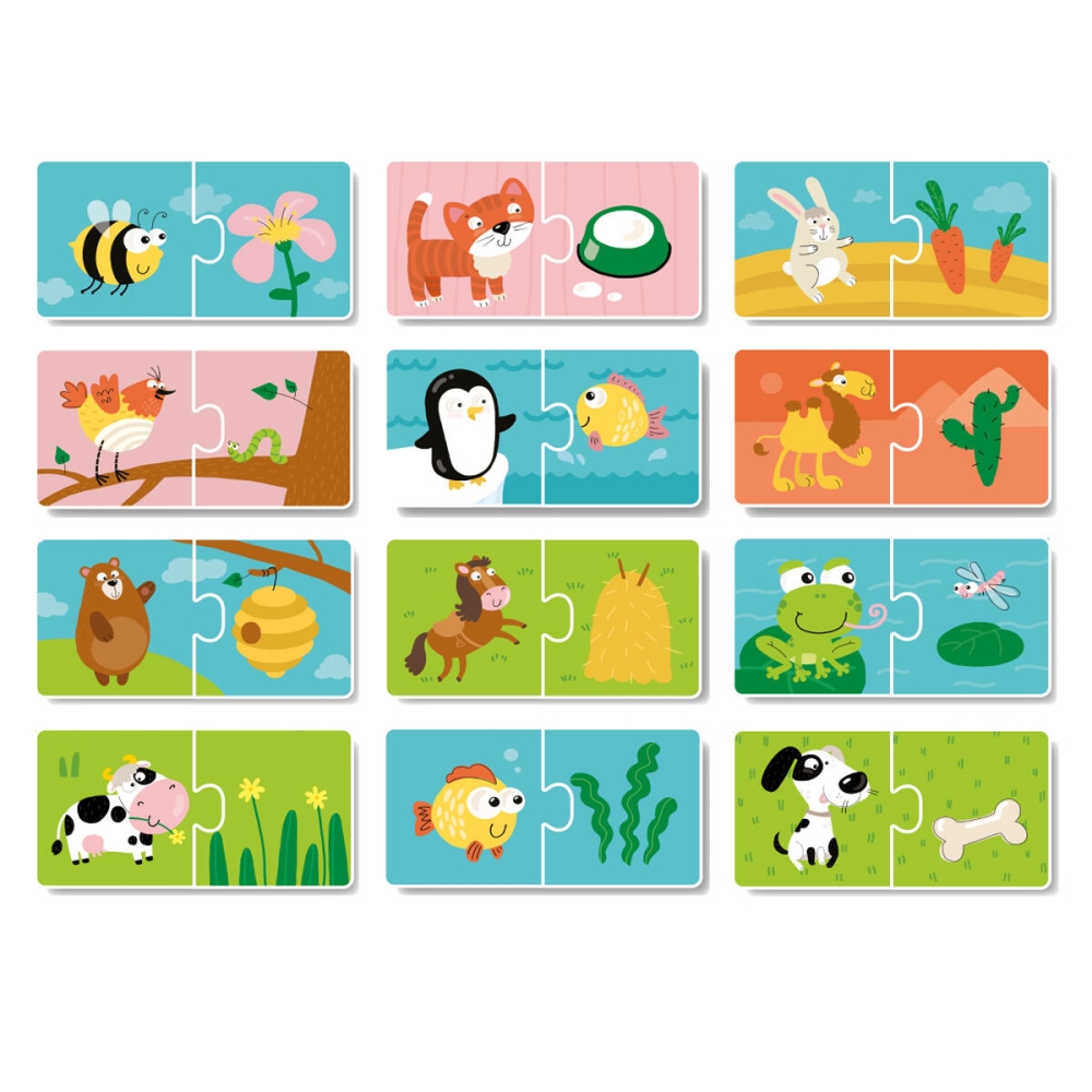 Duo Puzzle - Hrana animalelor (2 piese)