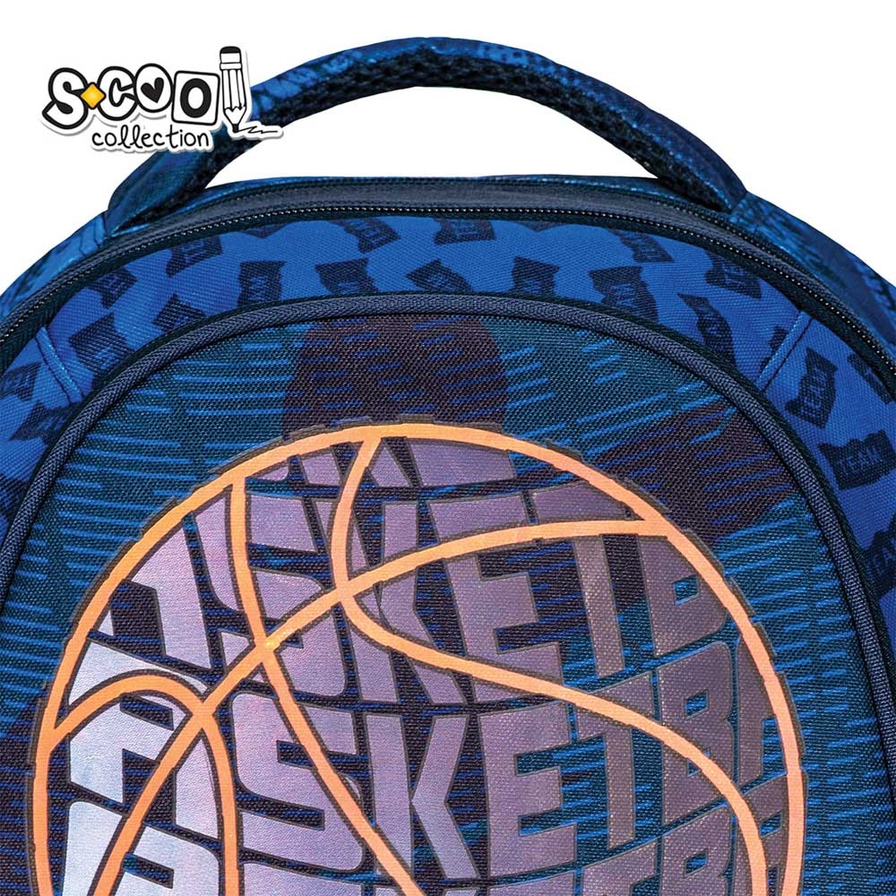 Ghiozdan anatomic BASKETBALL, 38x39x19.5 cm - S-COOL