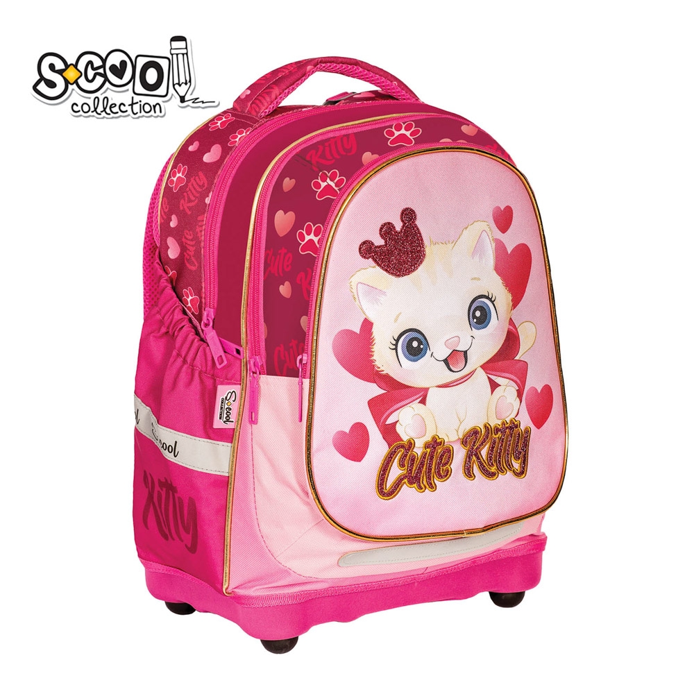 Ghiozdan anatomic CUTE KITTY, 38x39x19.5 cm - S-COOL