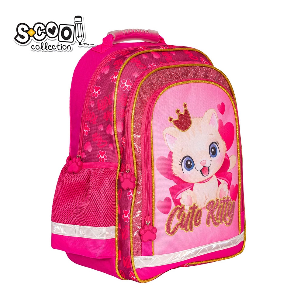 Ghiozdan ergonomic CUTE KITTY, 40.5x29x13.5 cm - S-COOL