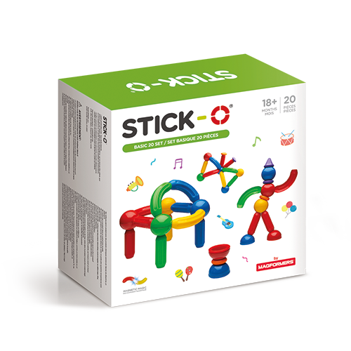 Joc cu magneti Stick-O, Set de baza 20 piese