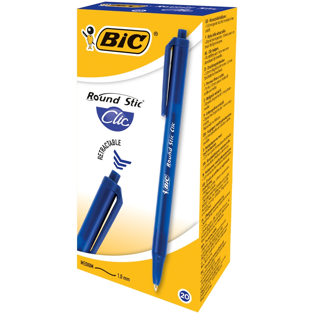 Pix Round Stic Clic albastru 20/cutie - BIC