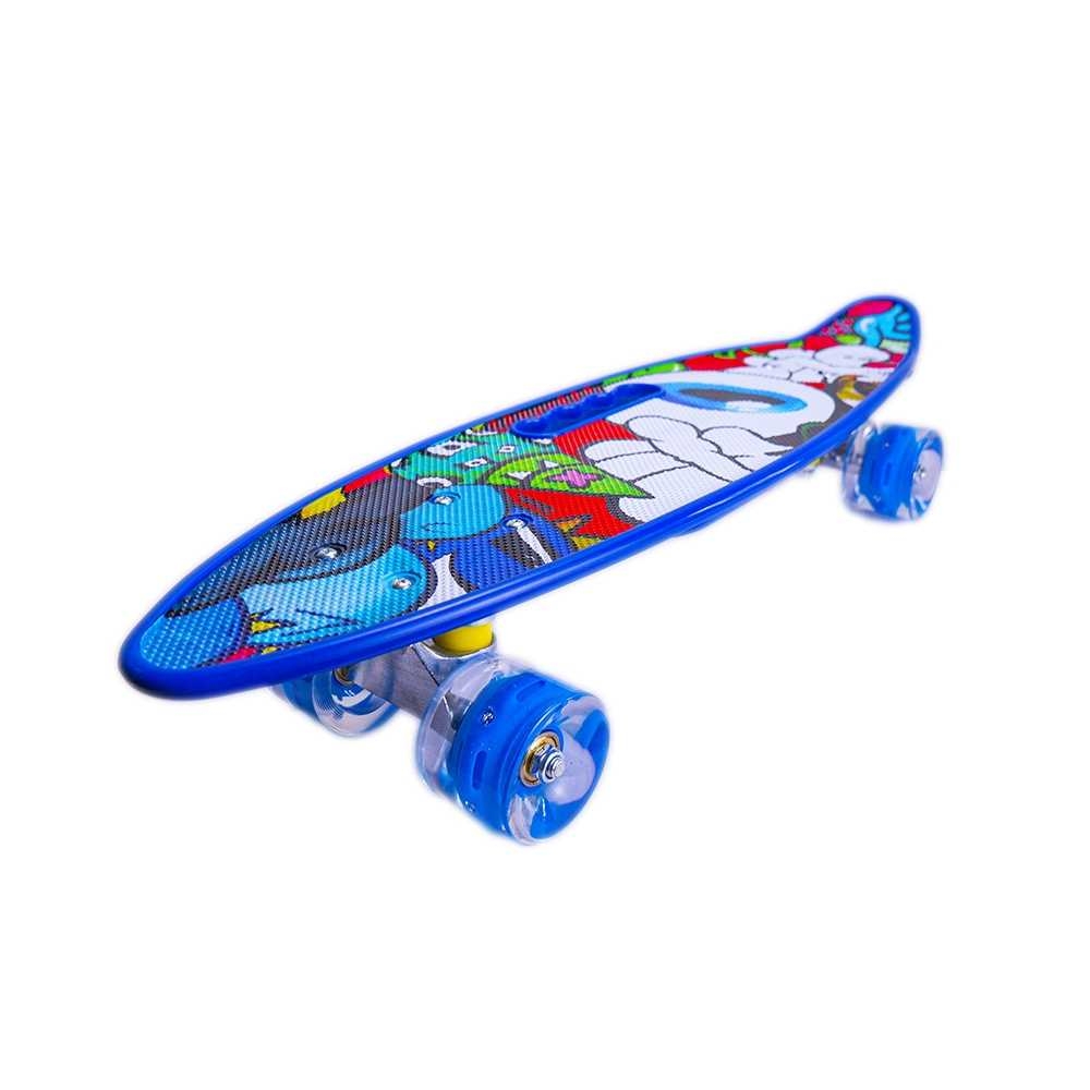 Placa skateboard cu roti silicon, led