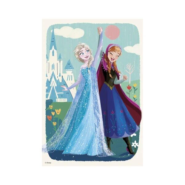 Puzzle 2 in 1 - Anna si Elsa (2 x 77 piese)