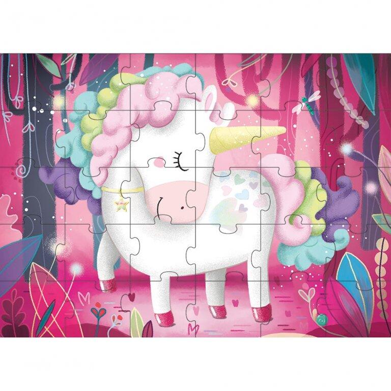 Puzzle (30 piese) cu carte - Unicorn