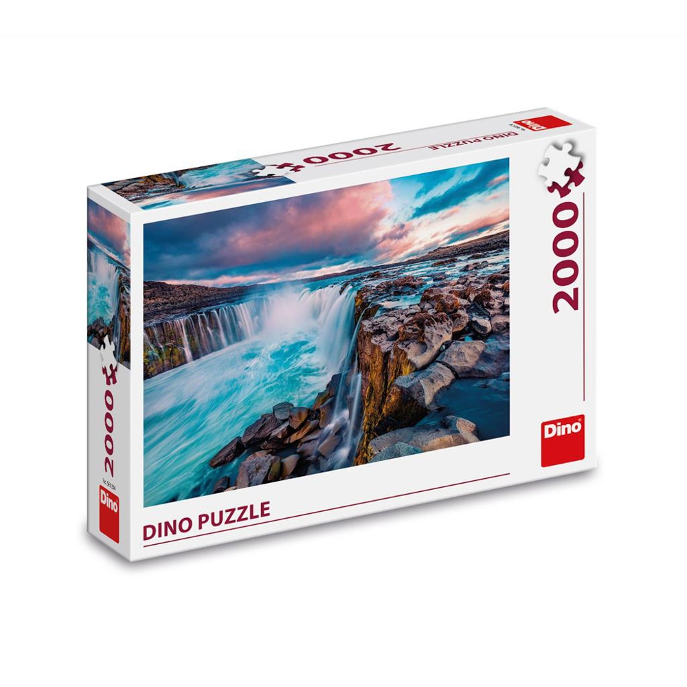 Puzzle 2000 piese, Cascada Selfoss - DINO TOYS