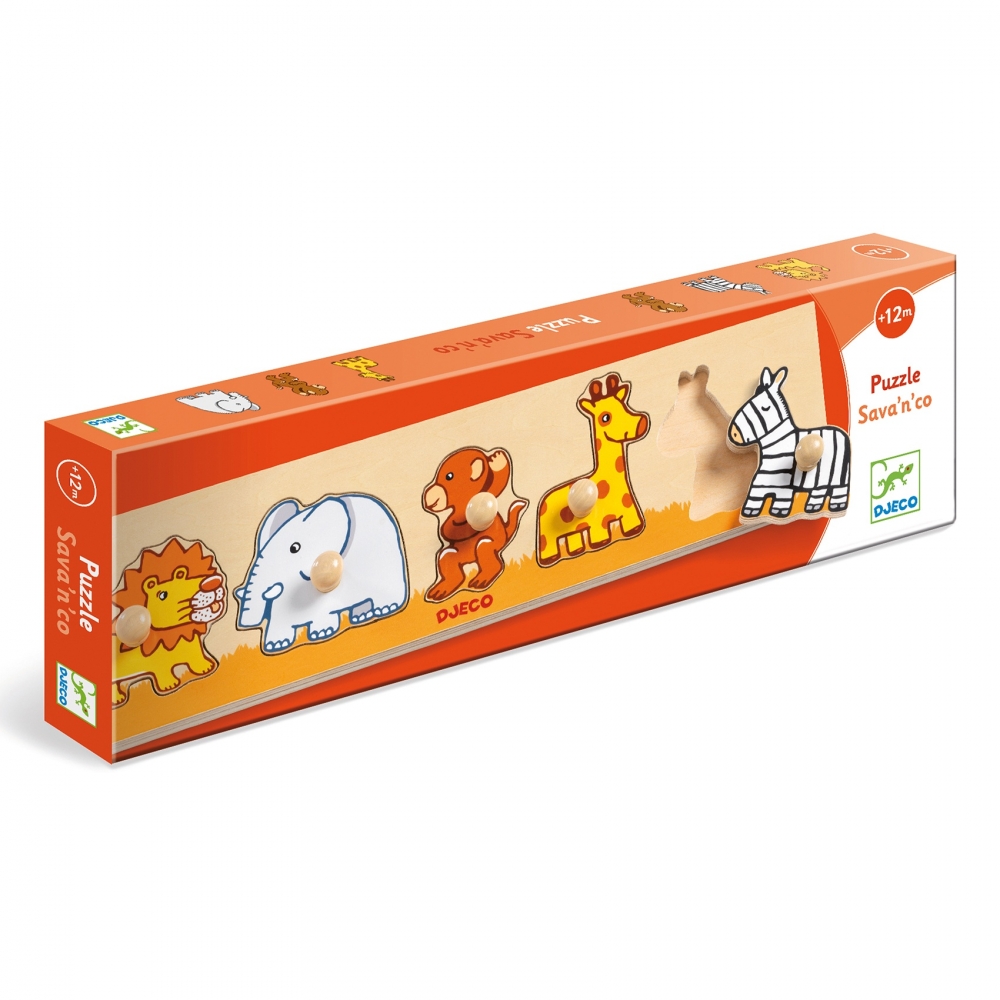 Puzzle cu buton Savana, Djeco