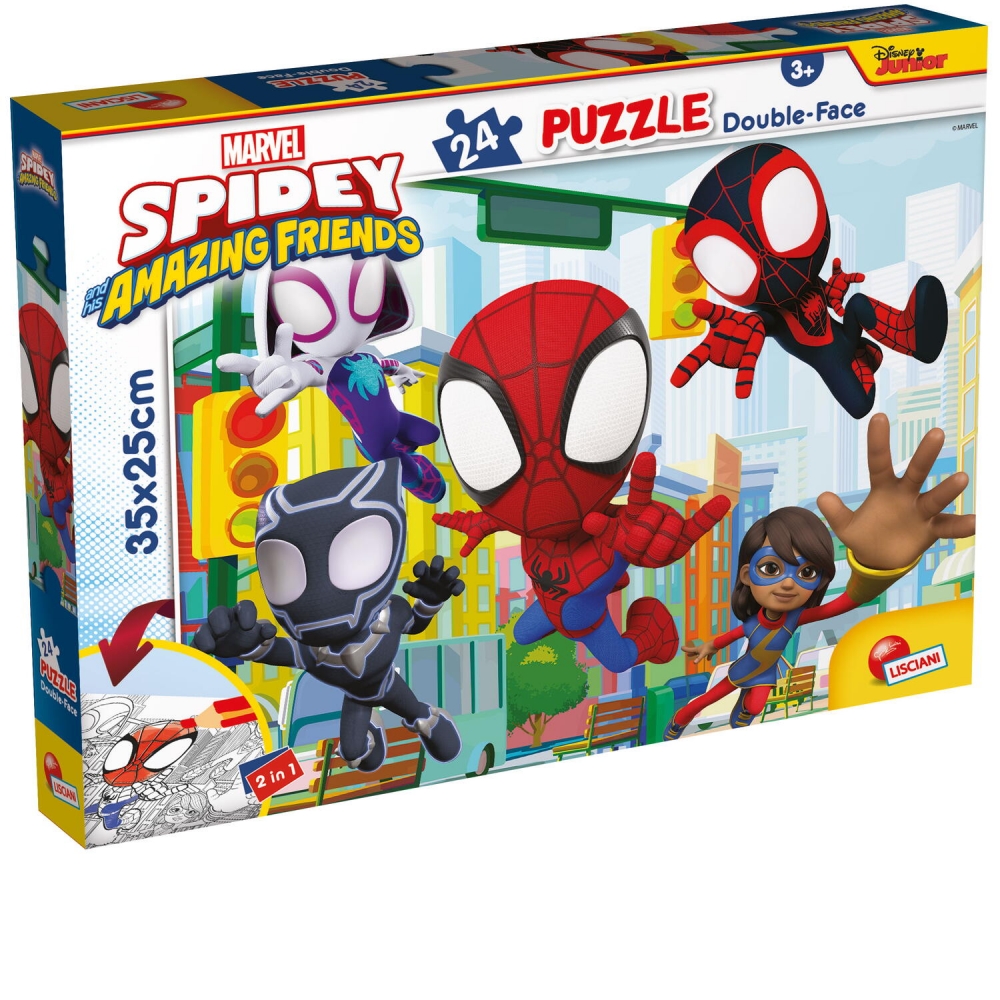 Puzzle de colorat - Paienjenelul Marvel si prietenii lui uimitori (24 piese)