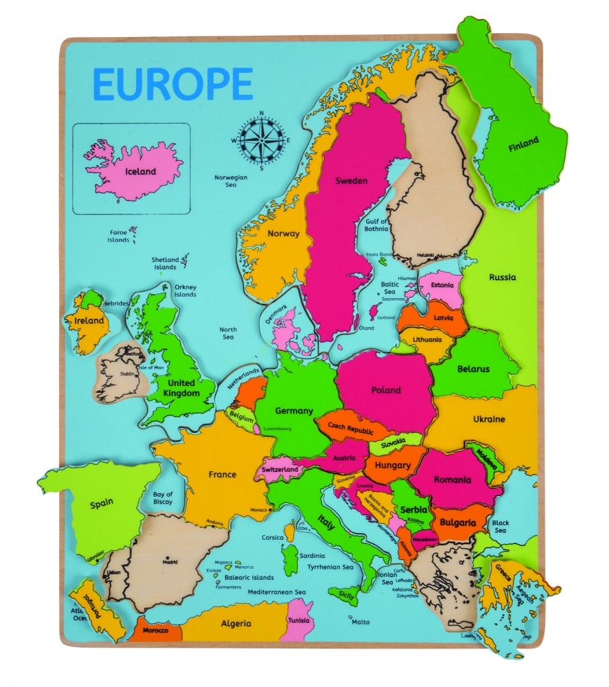 Puzzle incastru harta Europei