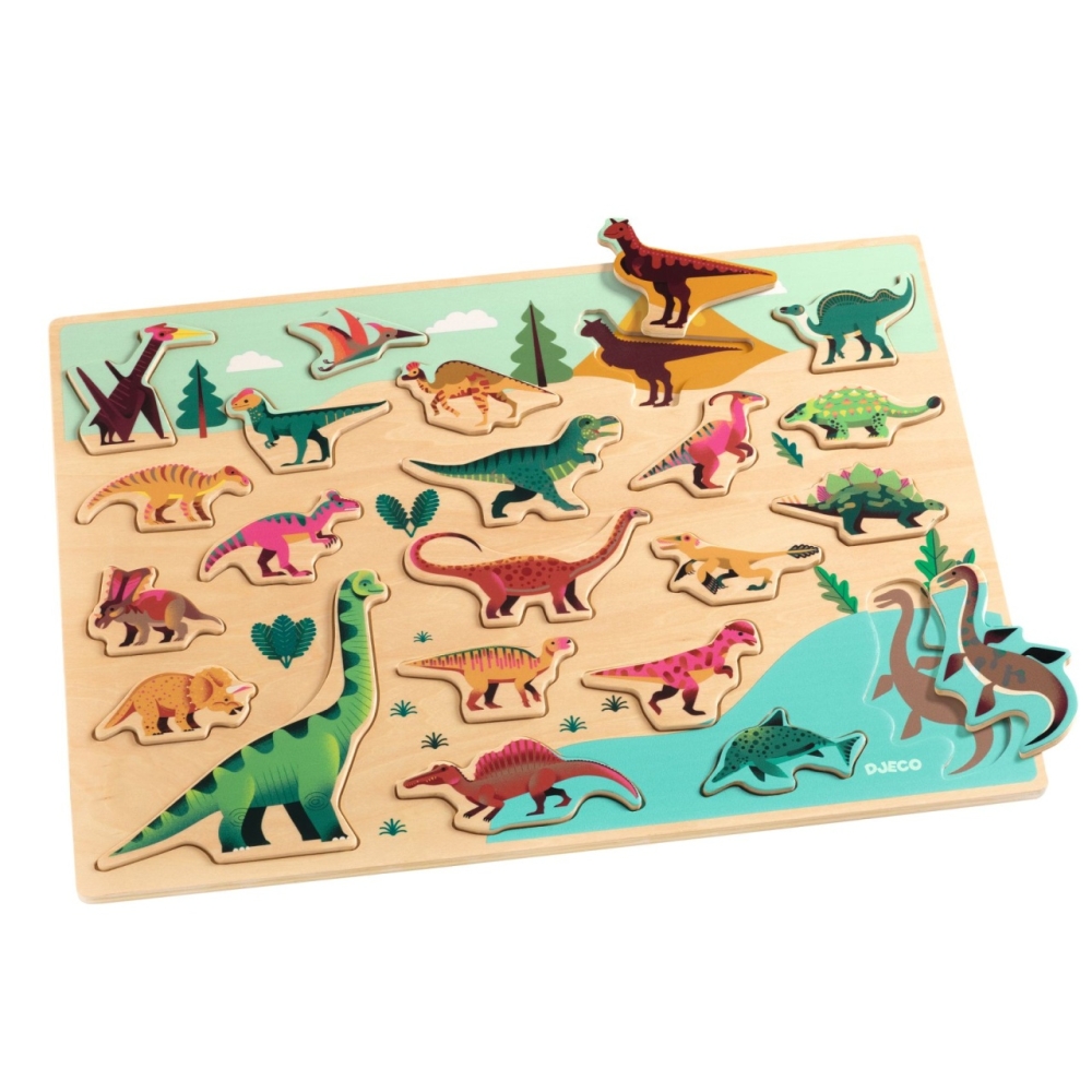 Puzzle lemn Dinozauri, Djeco