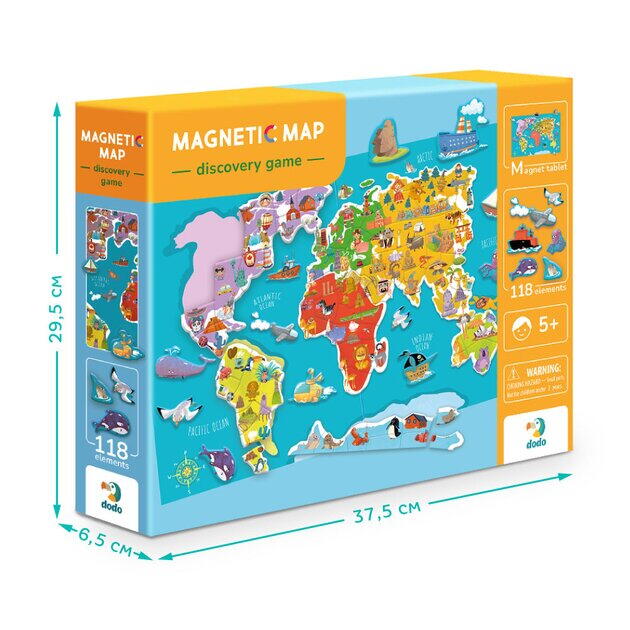 Puzzle magnetic - Harta lumii (118 piese)