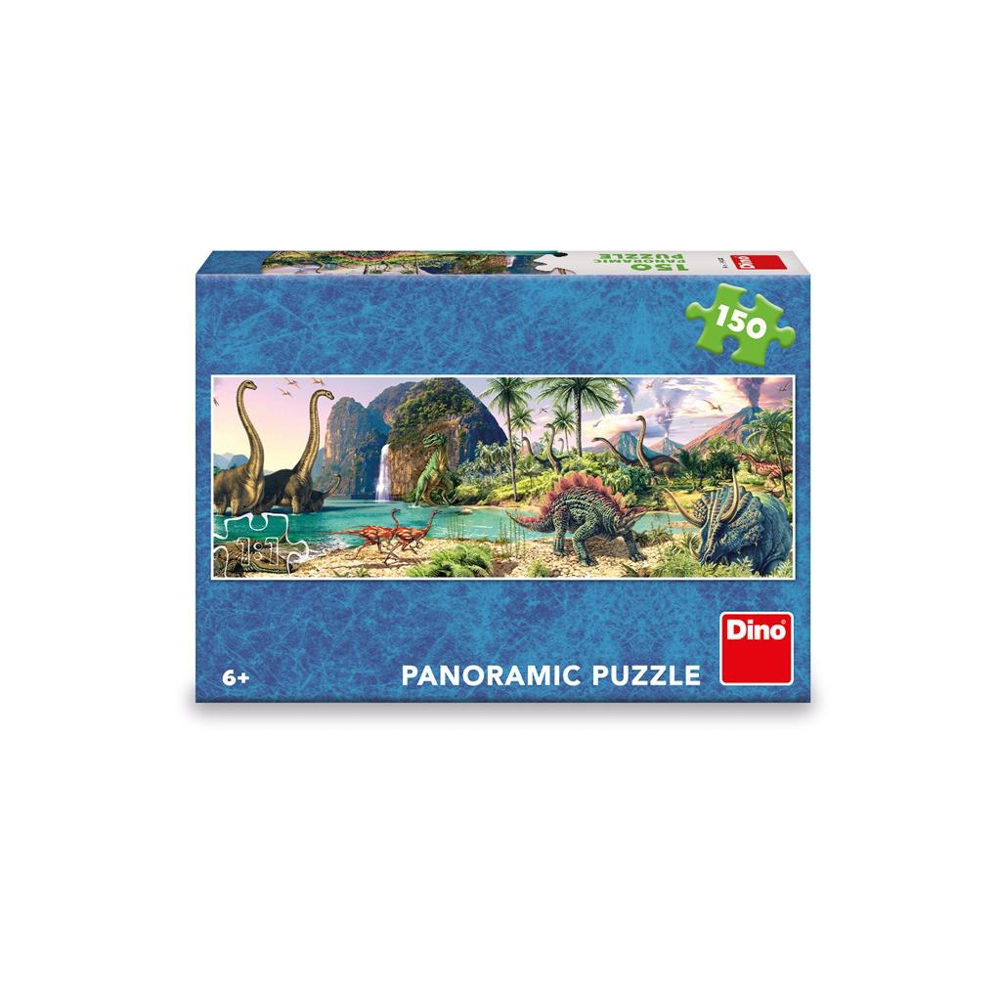 Puzzle 150 piese, panoramic, Dinozauri - DINO TOYS