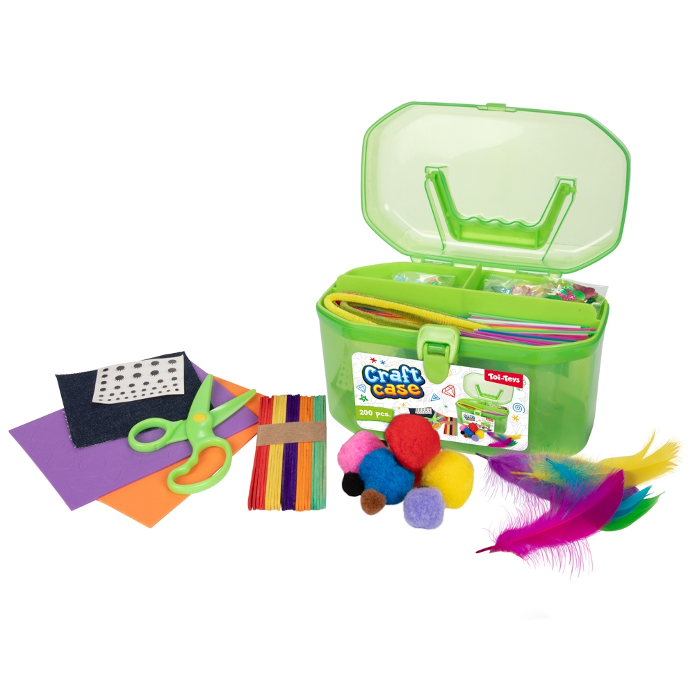 Servieta cu accesorii craft, 200 piese/set - Toi-Toys