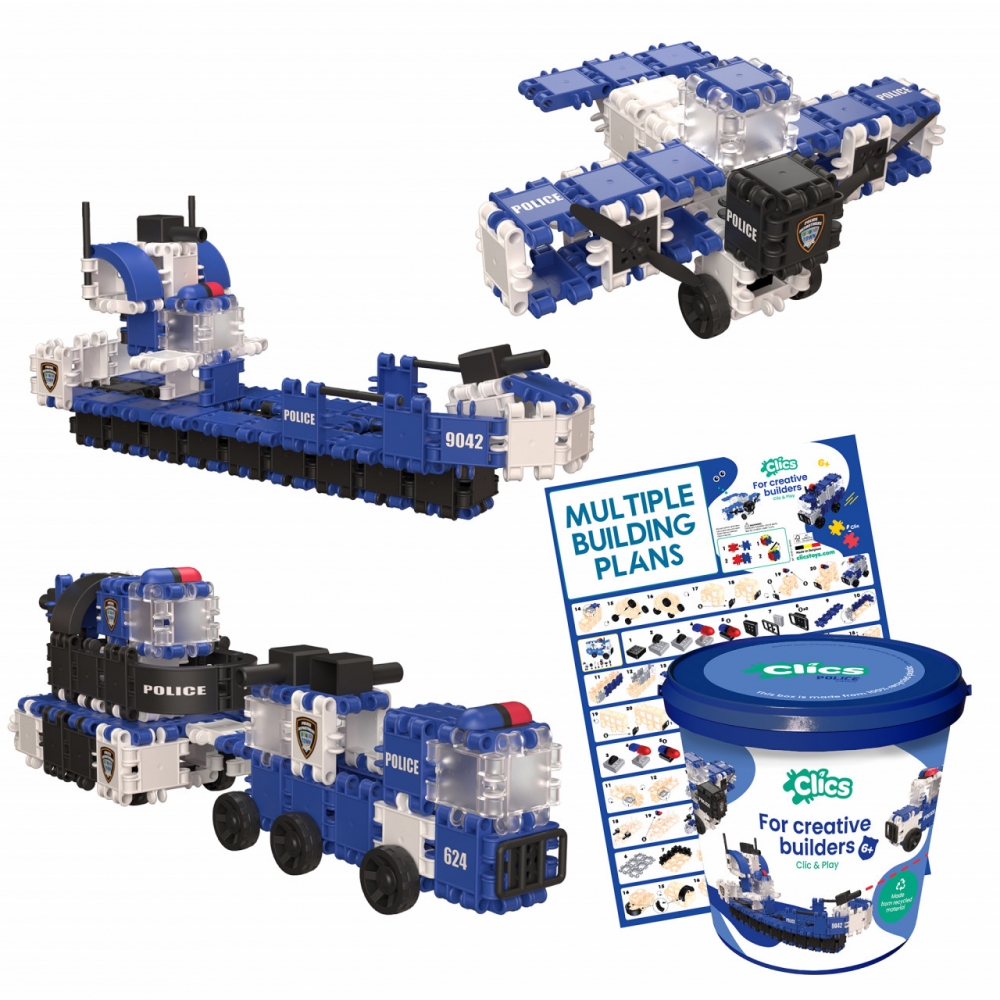 Set Clics de construit vehicule politie 8 in 1